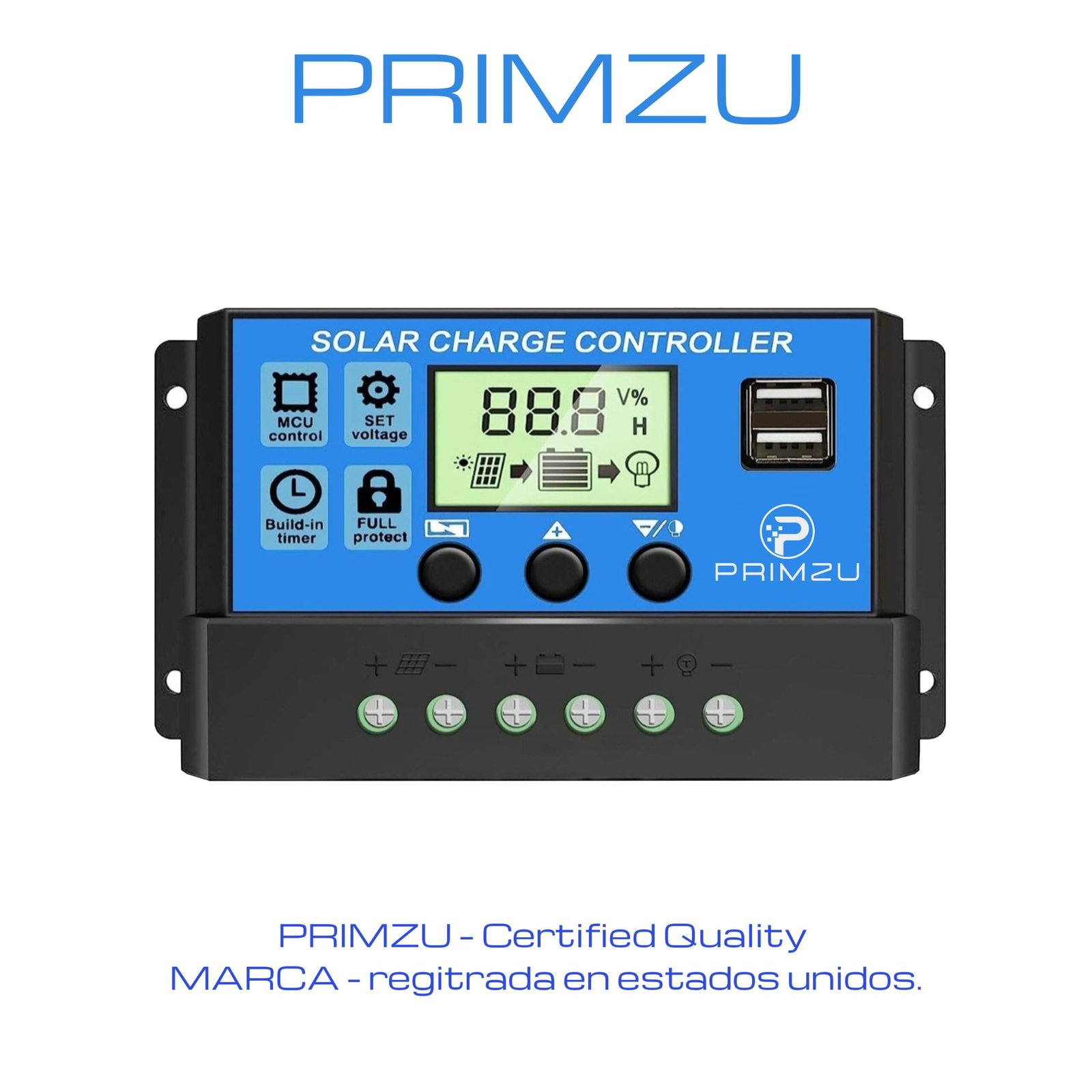 30A Solar Panel Battery Charge Controller 12V/24V LCD Regulator Auto Dual USB US - Image 2